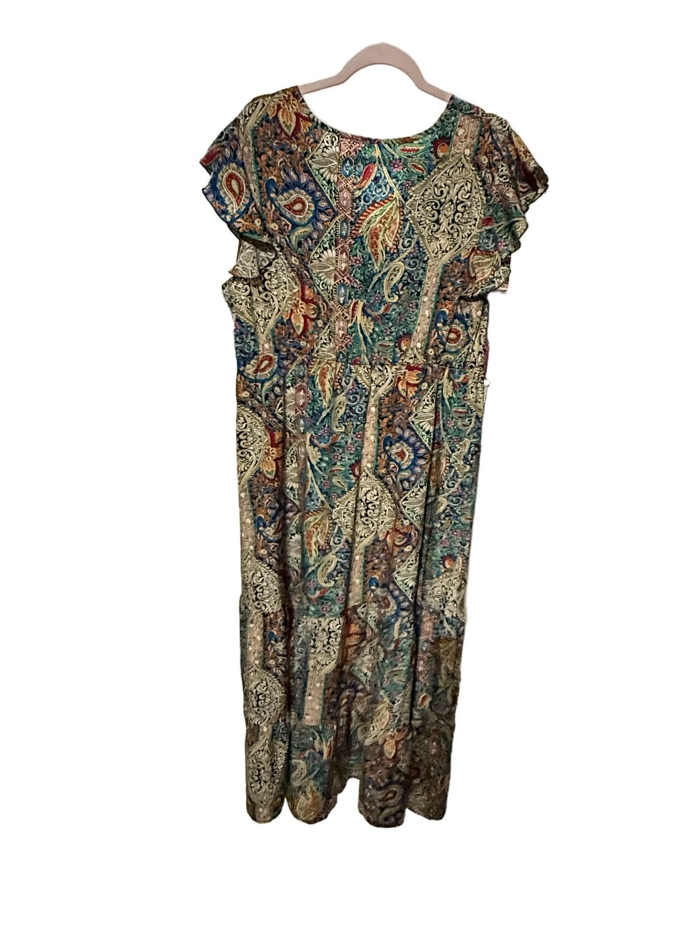 NWT Floral Paisley Maxi Dress in Multi-Color size 2X more like a XL 🌸BRB SL 5 - Picture 3 of 6